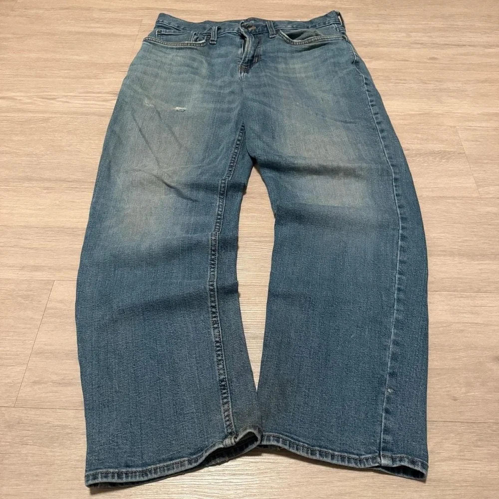 32x30 Blue Wide Leg Straight Faded Jeans 2000s Vintage